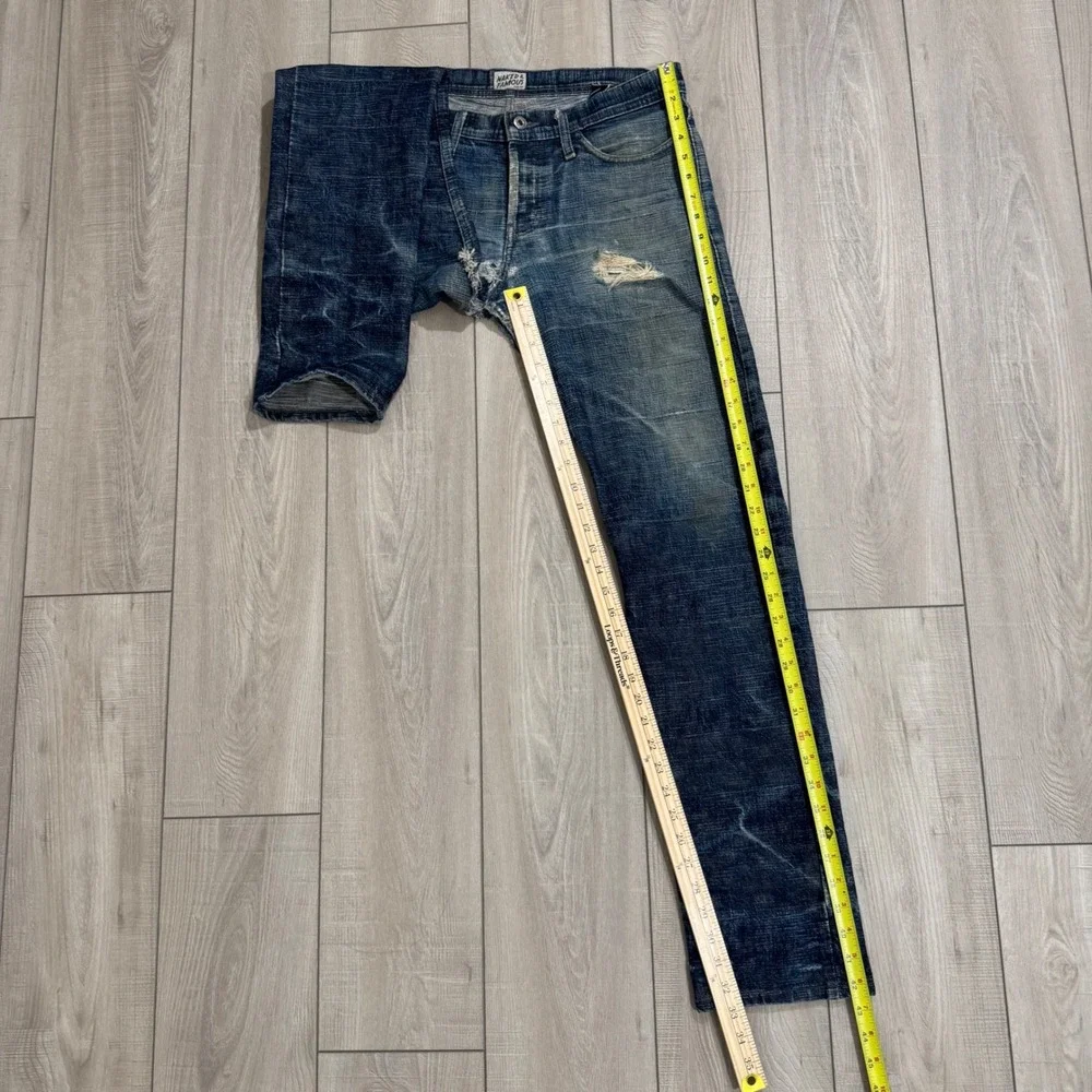 Naked & Famous Weird Guy Jeans Mens 33 Blue Frankenstein Raw Japanese Denim
